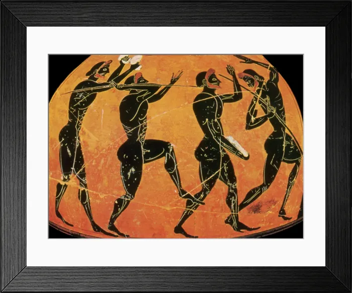 Framed Print : Olympic Games, Pentathlon, Black-Figure Pottery Framed Print : Olympic Games, Pentathlon, Black-Figure Pottery