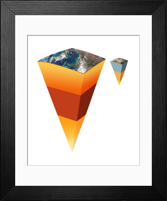 Framed Print : Interior of Earth and Moon Framed Print : Interior of Earth and Moon