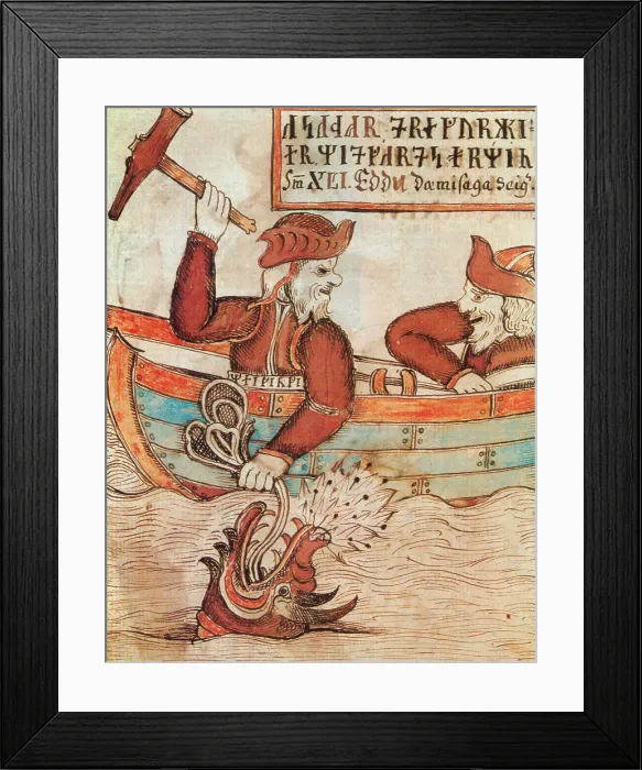 Framed Print : Norse Mythology, Thor's Fishing Trip