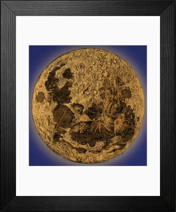 Framed Print : Cassini's Map of the Moon Framed Print : Cassini's Map of the Moon