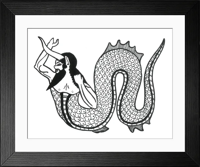 Framed Print : Merman, Legendary Creature Framed Print : Merman, Legendary Creature