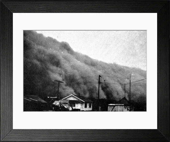 Framed Print : Wall of Dust, Kansas, 1935
