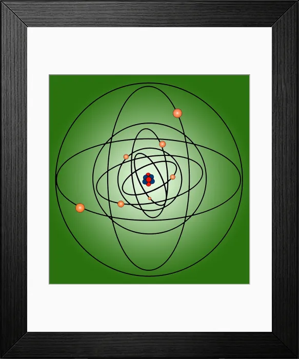 Framed Print : Atomic Structure Model Framed Print : Atomic Structure Model