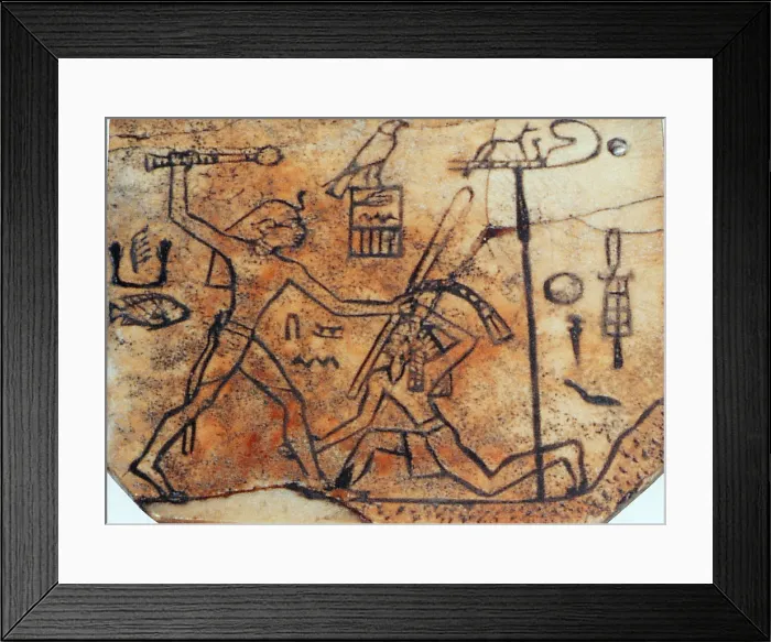 Framed Print : Den Striking Down Asiatic Tribesman, 3000 BC Framed Print : Den Striking Down Asiatic Tribesman, 3000 BC