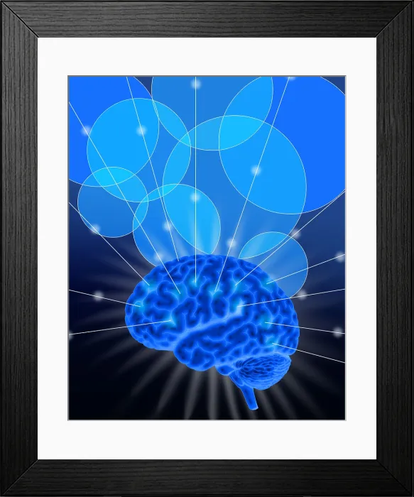 Framed Print : Conceptual Brain, Illustration