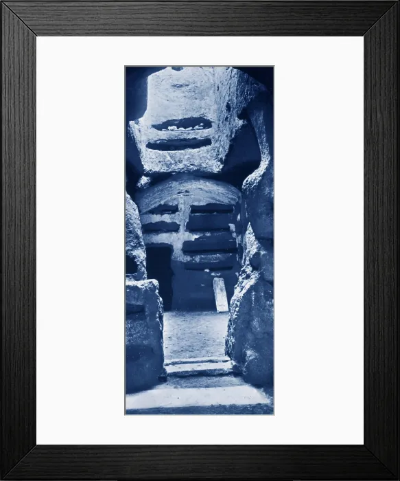 Framed Print : Catacombs. Ancient catacombs. Catacombs are man-made subterranean passageways Framed Print : Catacombs. Ancient catacombs. Catacombs are man-made subterranean passageways