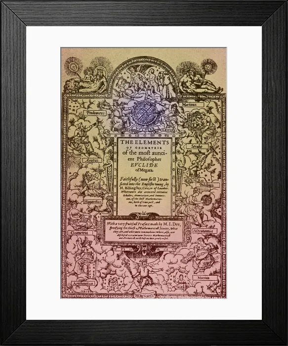 Framed Print : Elements of Geometry, Frontispiece, 16th Century