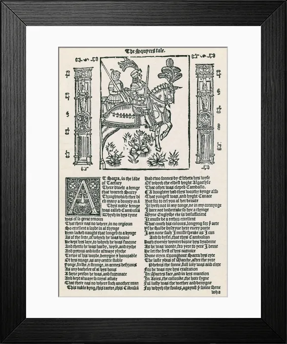 Framed Print : Geoffrey Chaucer, Canterbury Tales Framed Print : Geoffrey Chaucer, Canterbury Tales