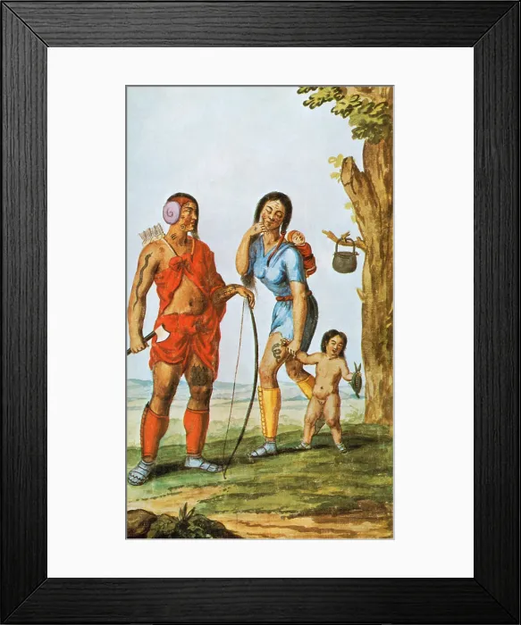 Framed Print : Native Americans in Manhattan, 16th Century Framed Print : Native Americans in Manhattan, 16th Century