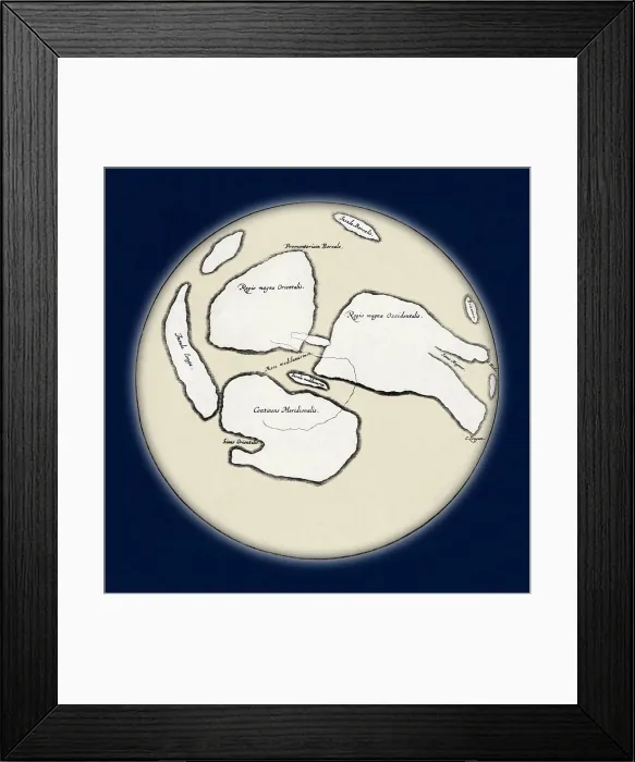 Framed Print : William Gilbert, Moon Map, 1603 Framed Print : William Gilbert, Moon Map, 1603