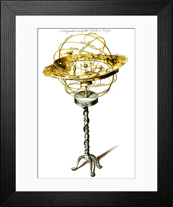 Framed Print : Orrery, Mechanical Model of Solar System Framed Print : Orrery, Mechanical Model of Solar System