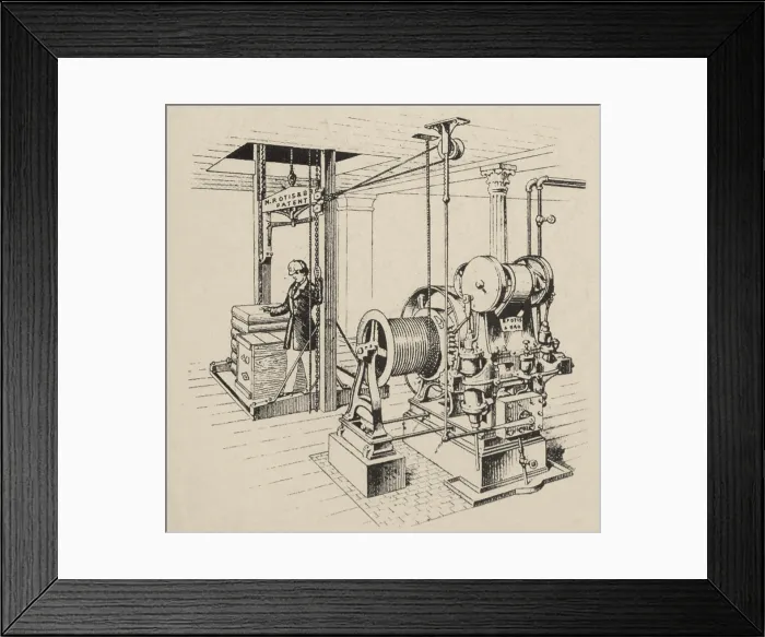 Framed Print : Double Oscillating Steam Engine, 19th Century