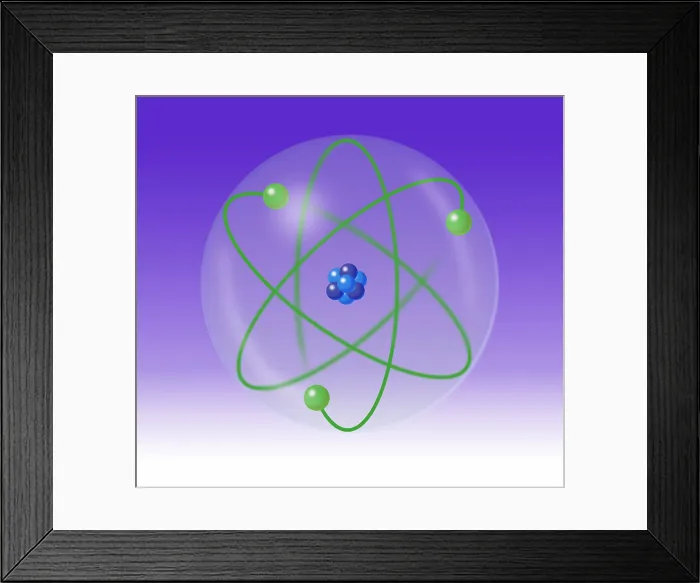Framed Print : Atomic Model, Illustration Framed Print : Atomic Model, Illustration