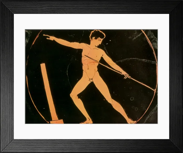 Framed Print : Olympic Games, Javelin Throw, Red-Figure Pottery Framed Print : Olympic Games, Javelin Throw, Red-Figure Pottery