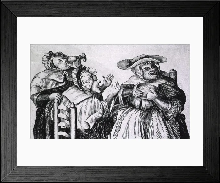 Framed Print : Caricature of Three Alcoholics, 1773 Framed Print : Caricature of Three Alcoholics, 1773