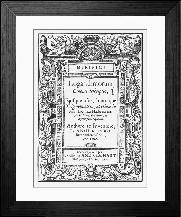 Framed Print : Napier's treatise on logarithms