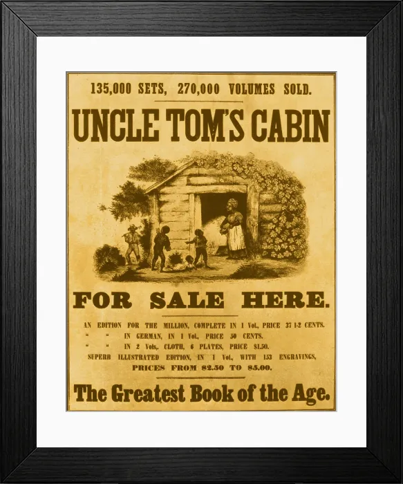 Framed Print : Uncle Tom's Cabin Poster Framed Print : Uncle Tom's Cabin Poster