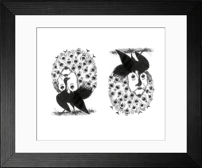 Framed Print : Optical Illusion, Peacock and Mr. Bluebeard Framed Print : Optical Illusion, Peacock and Mr. Bluebeard