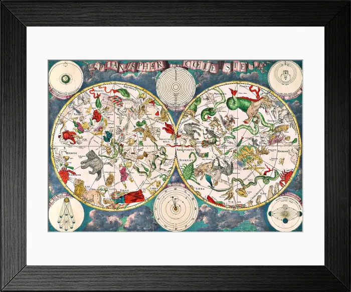 Framed Print : Planisphere Coeleste, Star Map, 1680 Framed Print : Planisphere Coeleste, Star Map, 1680