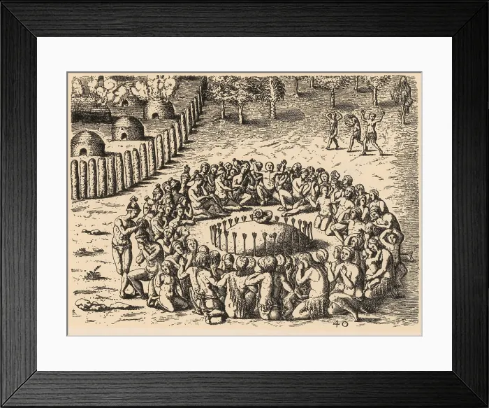 Framed Print : Native American Funeral, c. 1500s Framed Print : Native American Funeral, c. 1500s