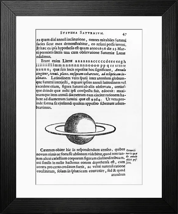 Framed Print : Saturn's Rings Observed by Christian Huygens, 1659 Framed Print : Saturn's Rings Observed by Christian Huygens, 1659