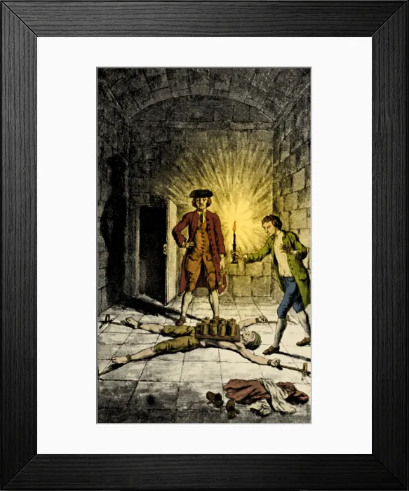 Framed Print : William Spiggot Suffers Peine forte et dure, 1721