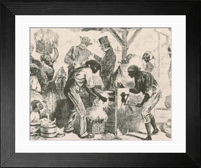 Framed Print : Eli Whitney, Cotton Gin, 1869 Framed Print : Eli Whitney, Cotton Gin, 1869