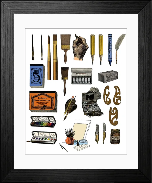 Framed Print : Artist Materials Framed Print : Artist Materials