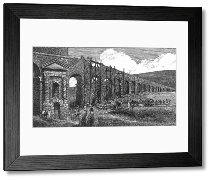Framed Print : Building Roman Aqueduct