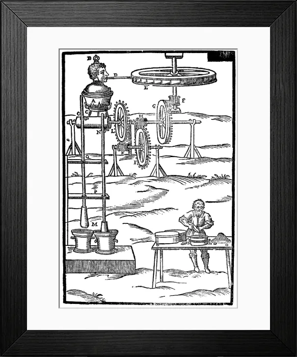 Framed Print : Branca Invention, Steam Blower, 1629 Framed Print : Branca Invention, Steam Blower, 1629