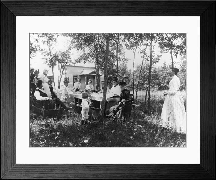 Framed Print : Backyard Lunch, c. 1900