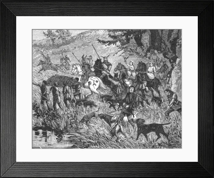 Framed Print : Charlemagne with Hunting Party Framed Print : Charlemagne with Hunting Party