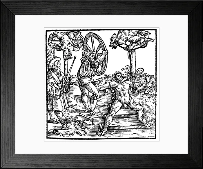 Framed Print : The Breaking Wheel, 1548 Framed Print : The Breaking Wheel, 1548