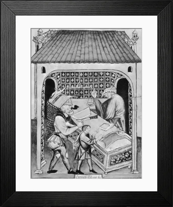 Framed Print : Butcher, Medieval Tradesman Framed Print : Butcher, Medieval Tradesman