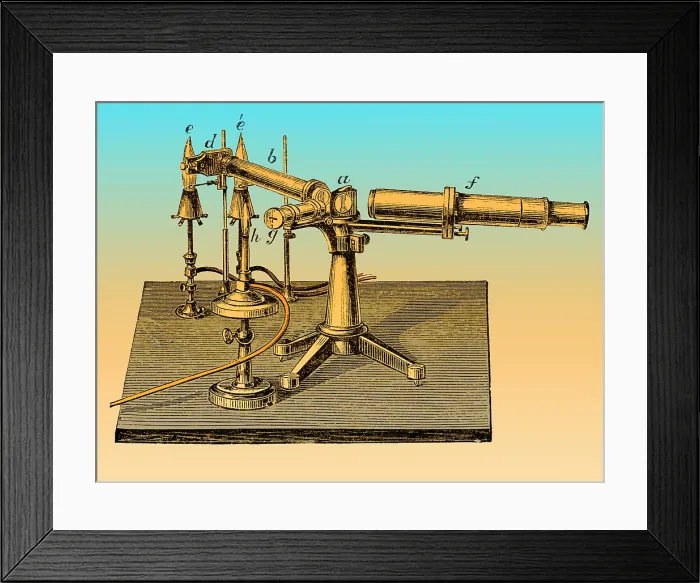 Framed Print : Bunsen-Kirchhoff Spectroscopic Apparatus, 1869