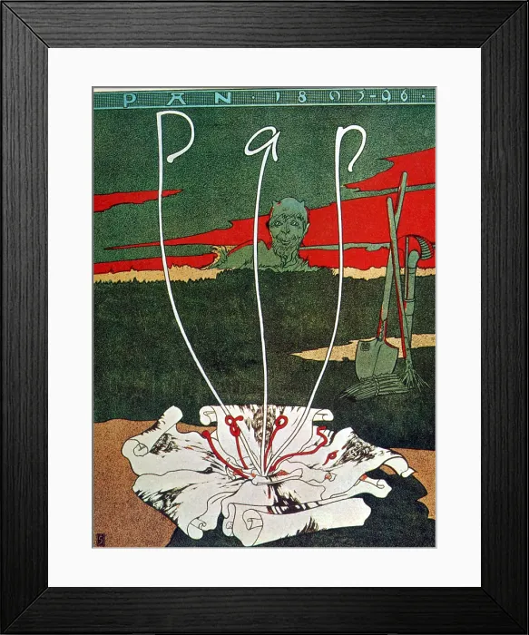 Framed Print : Pan Literary Magazine, Josef Sattler, 1895