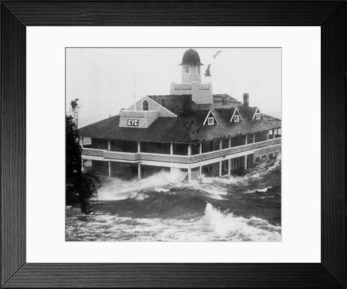 Framed Print : Hurricane Carol, Edgewood Yacht Club, Rhode Island, 1954