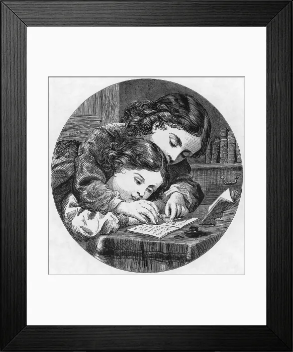 Framed Print : Children Writing Framed Print : Children Writing