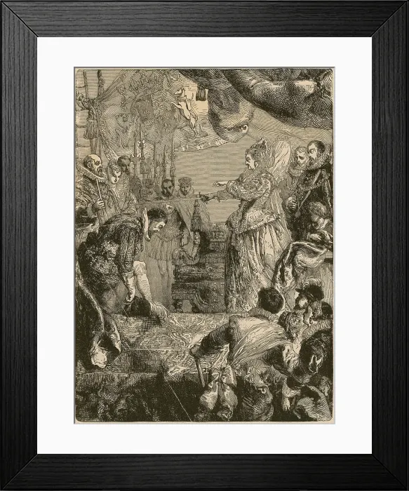 Framed Print : Queen Elizabeth Knights Francis Drake, 1581 Framed Print : Queen Elizabeth Knights Francis Drake, 1581