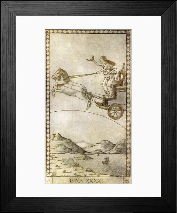 Framed Print : Luna, Roman Moon Goddess, Tarot Card Framed Print : Luna, Roman Moon Goddess, Tarot Card
