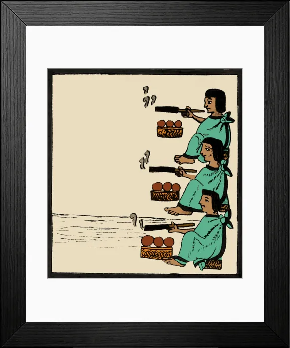 Framed Print : Tobacco In Aztec Ritual, Florentine Codex Framed Print : Tobacco In Aztec Ritual, Florentine Codex