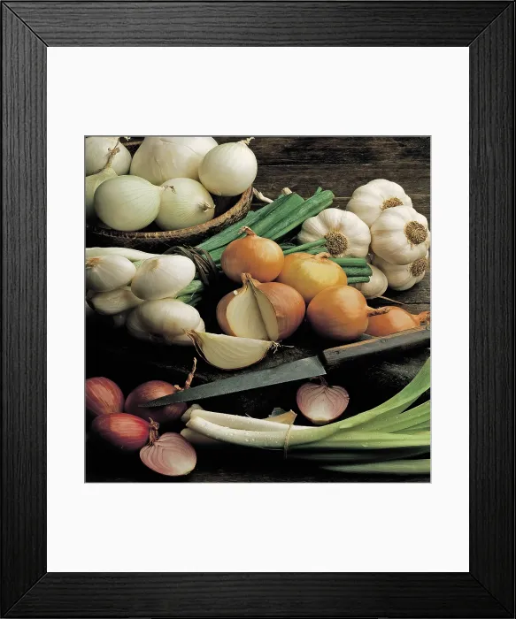 Framed Print : Garlic, Leeks and Onions