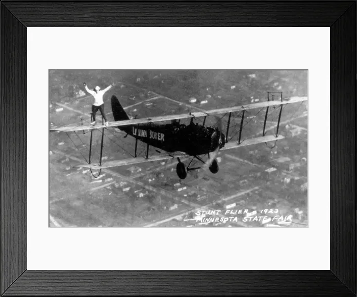 Framed Print : Lillian Boyer, American Daredevil Wing Walker