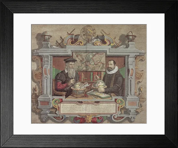 Framed Print : Gerardus Mercator and Jodocus Hondius