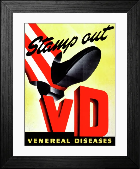 Framed Print : Stamp Out VD Poster, 1940s Framed Print : Stamp Out VD Poster, 1940s
