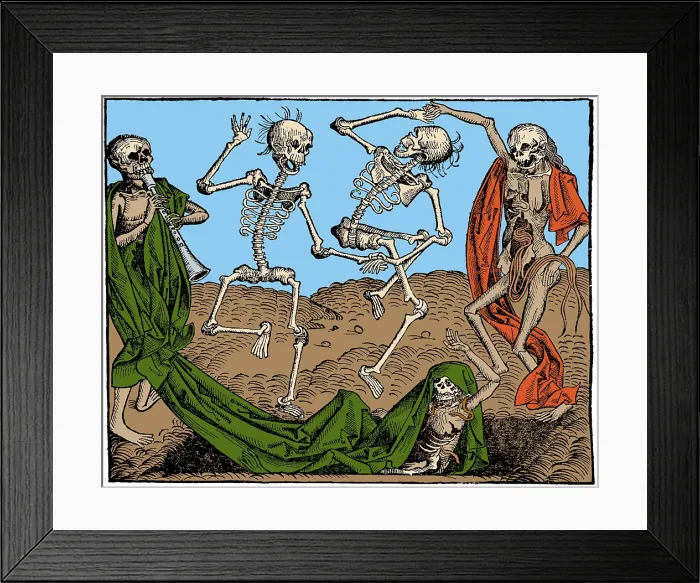 Framed Print : Danse Macabre, 1493 Framed Print : Danse Macabre, 1493