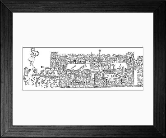 Framed Print : Constantinople, Procession at City Gate, 14th Century