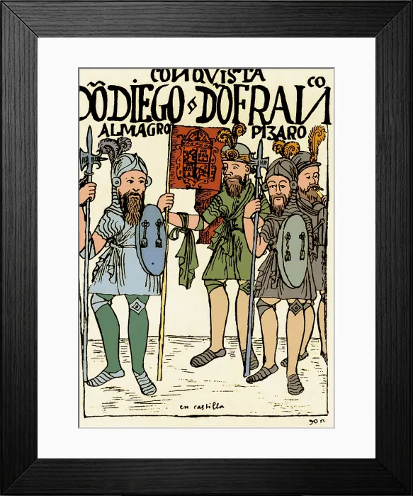 Framed Print : Francisco Pizarro Gathering Recruits, 16th Century