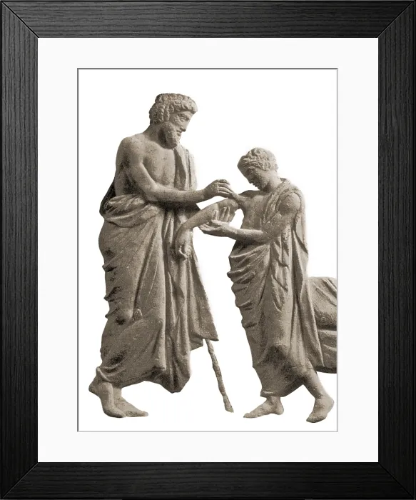 Framed Print : Ascelpius Tending Ancient Greek Patient Framed Print : Ascelpius Tending Ancient Greek Patient