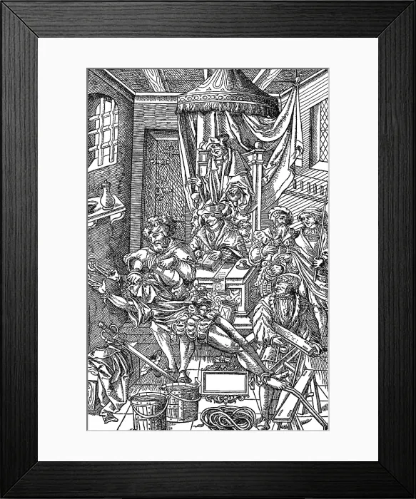 Framed Print : Legal Torture, Forced Ingestion of Water, 1541